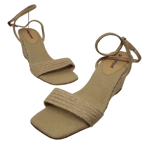 Jeffrey Campbell Women's Sailboat Ankle Strap Wedge Sandal Tan - Picture 5 of 8